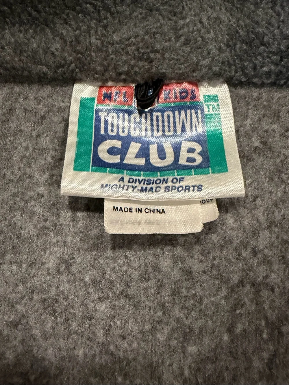 NFL Kids Touchdown Club Green Bay Packers Gray Full Zip Fleece Vest VTG Size L